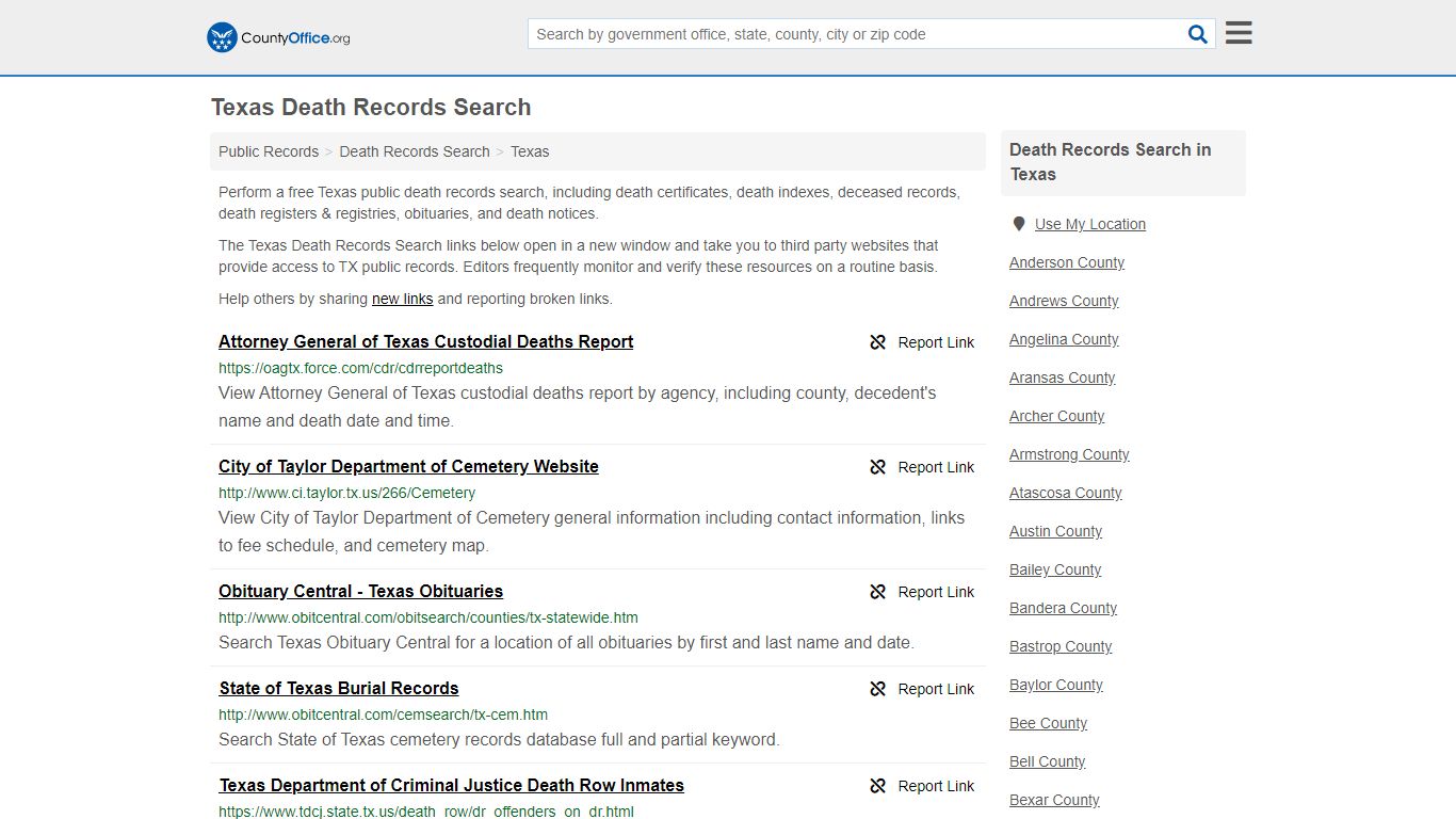 Death Records Search - Texas (Death Certificates & Indexes)