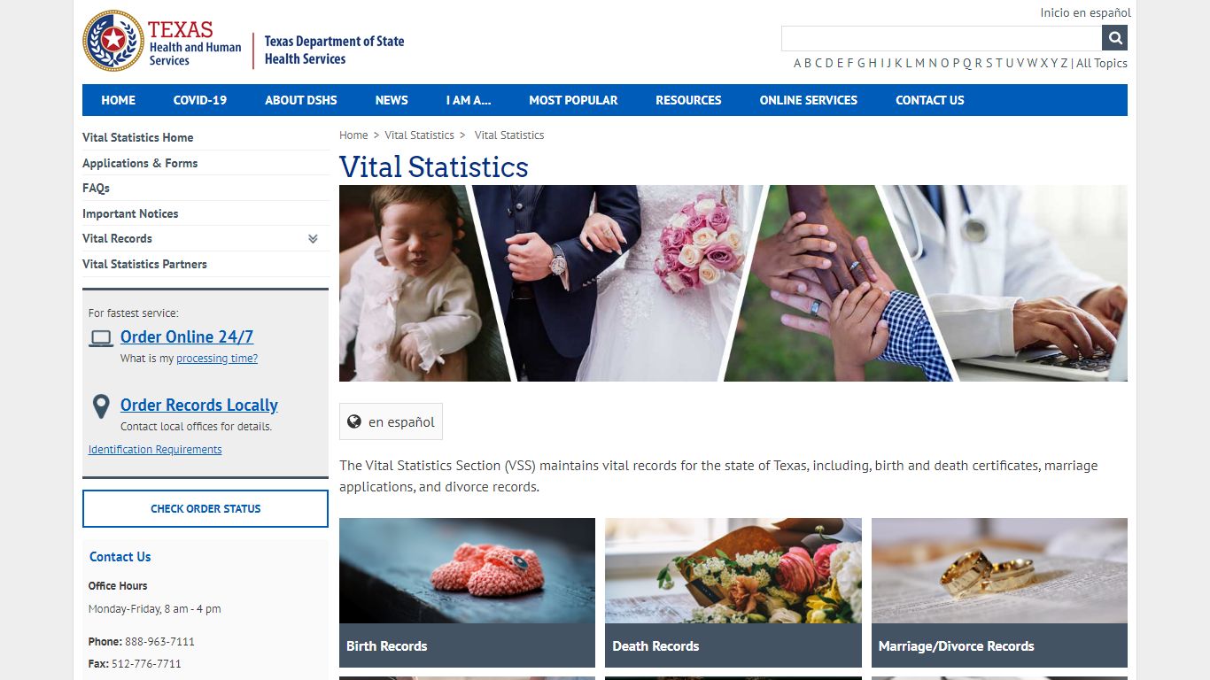 Vital Statistics | Home - Texas Department of State Health ...